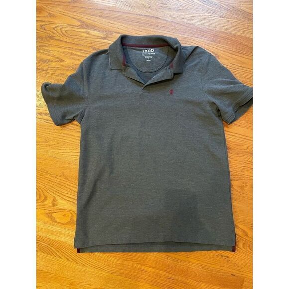 Izod Men's Gray Polo Shirt Size L Short Sleeve Casual Collared Top - Picture 1 of 8